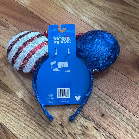 NWT Disney Red, White, and Blue Sequin Minnie Mouse Ears - Picture 2 of 6